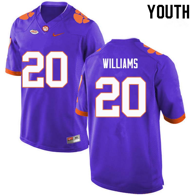 Youth #20 LeAnthony Williams Clemson Tigers College Football Jerseys Sale-Purple - Click Image to Close